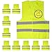 Upper Midland Products Yellow Safety Reflector Vests bulk, Pack of 10 Bright Construction Vests with Visibility Strip, Perfect for Warehouses, Traffic and Parking Patrol