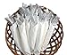200 Silver Plastic Cutlery Premium Quality Fancy Disposable Silverware Polished, 100 Forks, 50 Knives, 50 Spoons - Heavy Duty Flatware Utensils for Parties, Weddings, and Catering (Silver)
