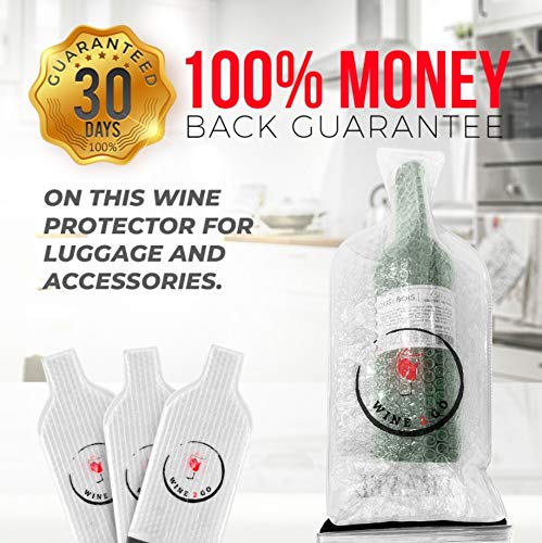 Wine Bags For Travel 3 Pack - Double Layer Protection Plastic Wine Bottles - Triple Seal Wine Travel Protector Preventing Opening During Travel - Reusable Wine Luggage Airplane Approved