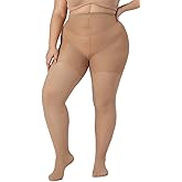 ARMOROSE Plus Size Ultra Strong Tights for Women,40D Semi-Sheer Control Top Pantyhose Rip Resist High Waist Stockings
