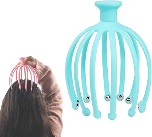 Amazon Amycute ヘッドマッサージャー 頭皮マッサージ 頭部 マッサージ 頭皮ゾクゾク快感 マッサージボール12個 スッキリ メタルシャワー Amycute 頭皮マッサージブラシ 通販