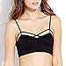 Criss Cross Cutout Bralette Seamless Bra Padded Sports Bra Workout (Black)