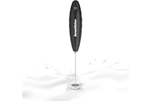 Bonsenkitchen Milk Frother Handheld, Automatic Milk Foam Maker Hand Frother for Coffee, Matcha, Hot Chocolate, Battery Operated Mini Drink Mixer-Black