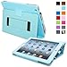 Snugg iPad 2 Case - Smart Cover with Kick Stand & (Baby Blue Leather) for Apple iPad 2