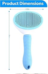 THE ONE Self-Cleaning Cat and Dog Slicker Brush with Massage Handle Blue view 9