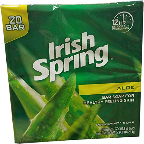 Irish Spring Aloe Bar Soap, 20 Count, 74 Ounce