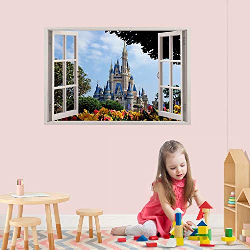 Disney Castle 3D Window Decal Wall Sticker Home Decor Art Mural Kids J168, Regular