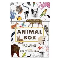 Animal Box: 100 Postcards by 10 Artists (100 postcards of cats, dogs, hens, foxes, lions, tigers and other creatures, 100 designs in a keepsake box)