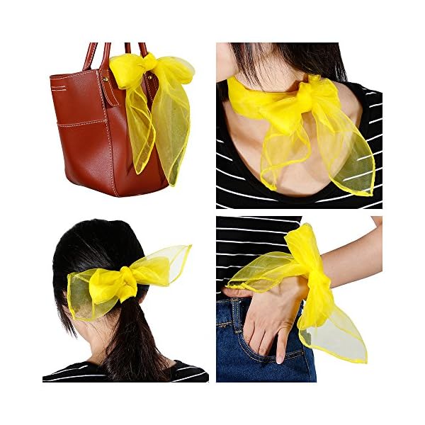 Rovtop 15Pcs Dance Scarves, Muti-color Square Juggling Silk Dance Scarves Magic Tricks Performance Props Accessories…