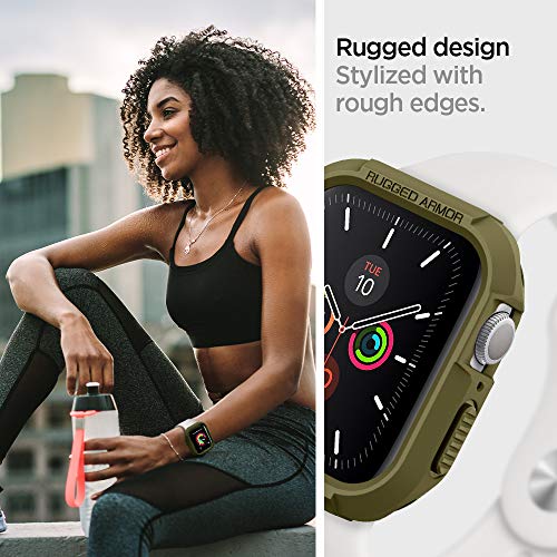 Spigen Rugged Armor Compatible con Apple Watch Funda para 40 mm Serie 5 / Serie 4 - Verde Oliva - Imagen 5