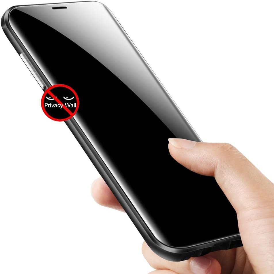 Anti Peeping Magnetic Case for Galaxy Note 9 Anti Spy Privacy Double Sided Glass Front and Back Cover Clear 360 Full Body Protective Case for Samsung Note 9 (Black)