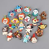 CheeseandU 30Pcs Slime Charms Cute Set Mixed Assorted Lovely Circus Clown Resin Flatback Slime Beads Making Supplies for DIY Craft Making Ornament Scrapbooking Phone Case DIY
