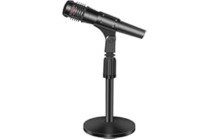 GZGDLJQ Small Desk Mic stand, Desktop Microphone Stand Adjustable Steel Table Mic Stand with Microphone Clip for Blue Yeti Snowball 10 Inch-14 Inch