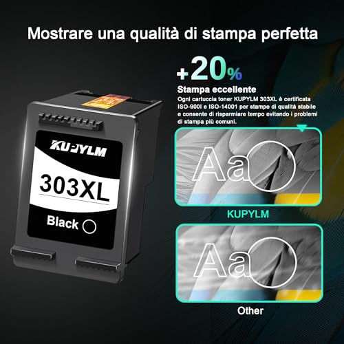 KUPYLM 303XL Compatible Cartridges for HP 303 XL Black and Colour for 303 XL Cartridges for HP Envy Photo 6230 6220 6232 7134 7830 7130 6200 6234 6552 7800 7900 7120 7132 T ango X (Black and and Color, 2-Pack
