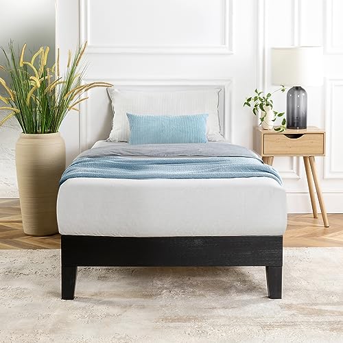 Mellow Naturalista Grand 12 Inch Solid Wood Platform Bed with Wooden