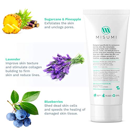 Misumi Acne Body Wash 120ml (4oz) Keratosis Pilaris Treatment, Body