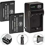 BM 2 EN-EL19 Batteries and Charger for Nikon Coolpix A300, W100, W150, S33, S100, S3100, S3200, S3300, S3500, S3600, S3700, S4100, S4200, S4300, S5200, S5300, S6400, S6500, S6800, S6900, S7000 Cameras
