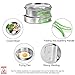 Chihee Stainless Steel 2 Pieces Kit 0.7L Frying Pan and 1.3L Pot with Lid Camping Cookware Set Folding Hand Portable Lightweight Cooking Mess Kit for Outdoor Hiking Backpacking Picnic
