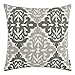 HWY 50 Grey Gray Decorative Throw Pillow Covers 18x18 Inch (1 Piece), Embroidered Cotton Farmhouse Cushion Cover Pillow Case for Sofa Couch Living Room Bed Bedroon, Floral Geometric
