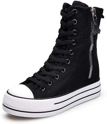 Amazon 厚底 スニーカー 厚底スニーカー スウェット レディース 黒