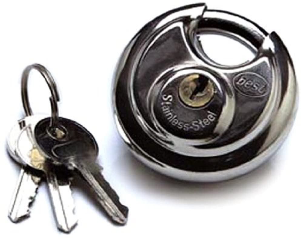 Merriway® BH01711 Discus Padlock, 50mm (2 inch) Dia. - Stainless Steel