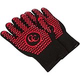 Culinary Couture Hot Gloves for Barbecue Grilling Cooking - Heat Resistant Oven Mitts Set - Provides 662F Protection - Bonus Ebook - XL