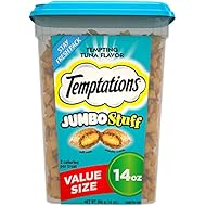 Temptations Jumbo Stuff Cat Treats, Tempting Tuna Flavor, 14 oz Tub