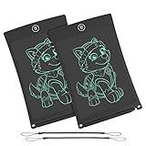 WOBEECO LCD Writing Tablet, 8.5 Inch Electronic Writing &Drawing Board Doodle Board with Lanyard for Kids and Adults at Home,School and Office (Black 2pcs)