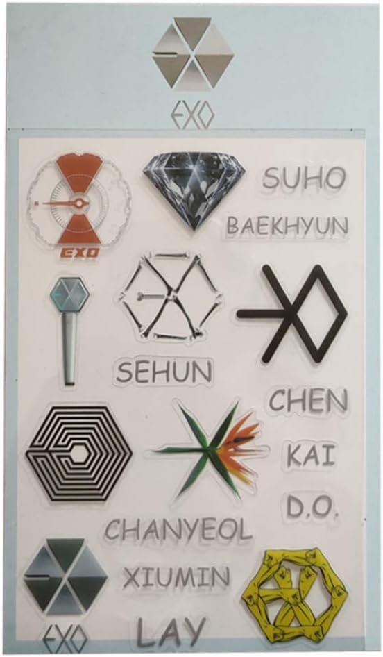 Constance Advanced BALCKPINK GOT7 EXO Twice Cute Cartoon Stickers Decorative Stickers for Scrapbooks, Notebook, Journal(1810cm (GOT7)-1)(None EXO/)