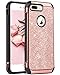 BENTOBEN iPhone 8 Plus Case, Glitter Sparkly Bling Slim 2 in 1 Hybrid Hard PC Cover Soft TPU Bumper Non-Slip Shockproof Protective Phone Case Cover for Apple iPhone 8 Plus 5.5