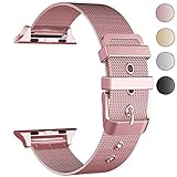 GEOTEL Milanese Loop(2.0 Version) Stainless Steel Bracelet Strap Band for Apple Watch Series 2 Apple Watch Series 1 Apple Watch Sport Apple Watch Edition with Classic Buckle (38MM-ROSEGOLD)