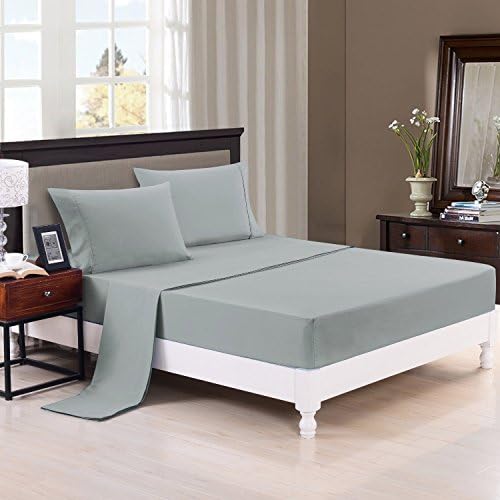 Maiijia Luxury Comfort 2800 Series Wrinkle,Bed Sheet Dark Grey (King)