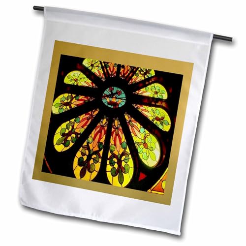 3dRose fl_17191_1 Stained Glass II Garden Flag, 12 by 18-Inch
