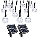 Qedertek 2 Pack Globe Outdoor Solar String Lights, 19.7ft 8 Modes 30 LED Solar Globe Lights Outdoor for Home, Patio, Lawn, Garden, Party and Holiday Decoration(Cool White)