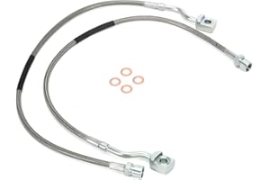 PQY Stainless Braided Front Brake Lines Kit 89370 Compatible with Chevy Silverado GMC Sierra 2007-2019 1500/2011-2019 2500/35