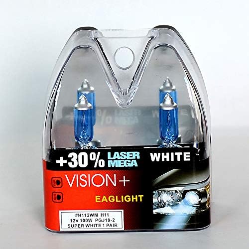 Aprilyy 2 X H11 100W 12V Car Headlight Lamp Halogen Light Super Bright Fog Xenon Bulb White (Pack of 2