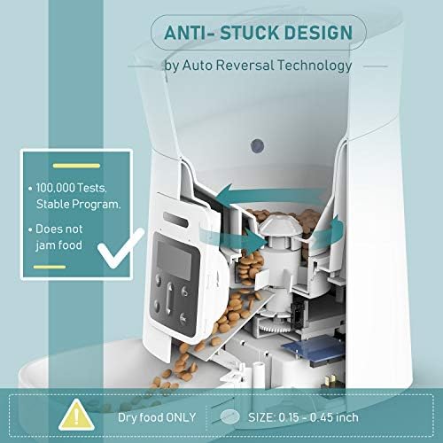 TSYMO Automatic Cat Feeder 16 Meals Auto Dog Food Dispenser with