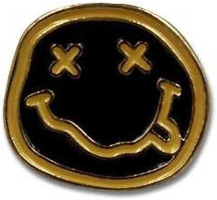 Minimum Mouse Nirvana Black Smiley Face Enamel Lapel Pin Badge