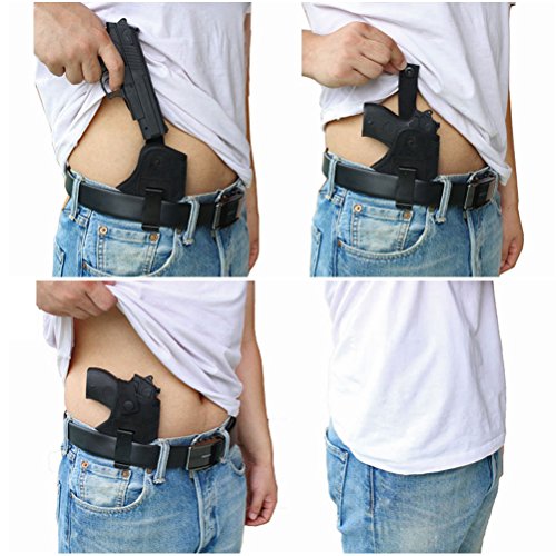 Creatrill Suede Leather Inside The Waistband Holster | Fits M&P Shield 9mm, .40, .45 Auto / GLOCK 26 27 29 30 33 42 43 / Ruger LC9 / Springfield XD & Similar Pistols | Gun Concealed Carry IWB Holster