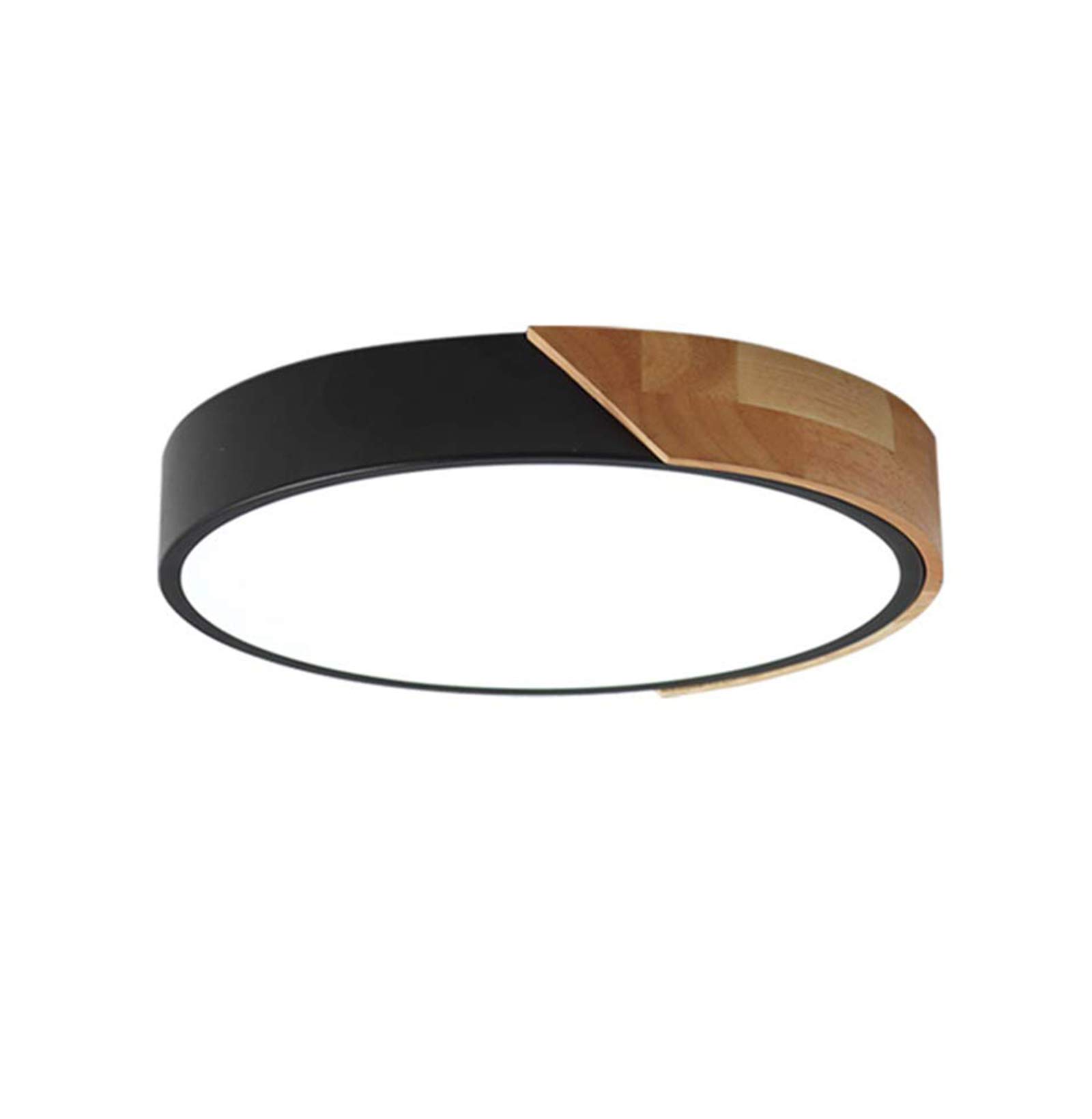 minifair Round Trichromatic Dimming LED Ceiling Light Flush Mount,Black,16 inch/40cm