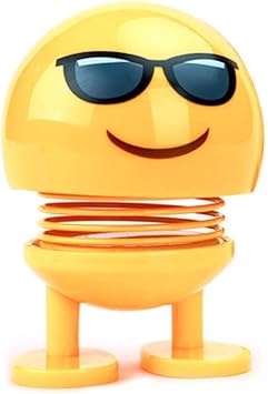 AD Sales Cute Spring Emoji Shaking Head Dolls Smiley Face Dancing Nodding Toy 040