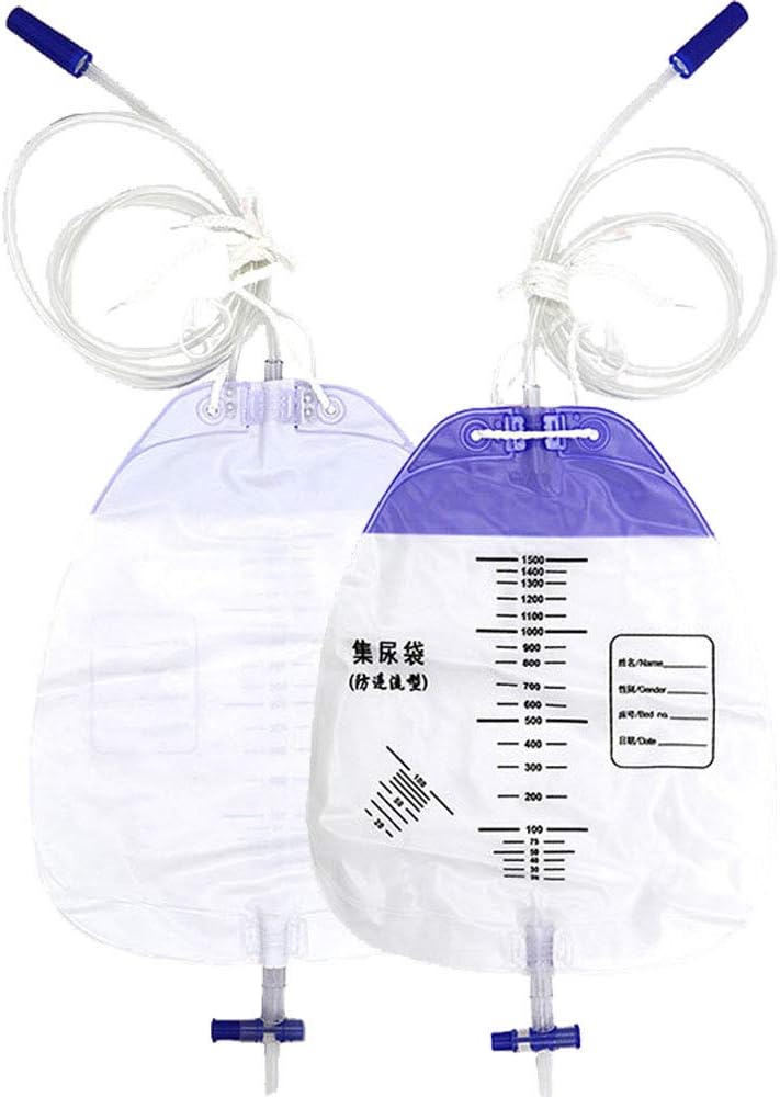 Urinary Drainage Bag, Urine Collection Bag with Anti-Reflux Chamber Medical Drain Bag Drainage Tub (1500Ml-5PCS): Health & Personal Care