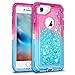 MAXCURY for Glitter iPhone 8 7 6 Case, Flowing Bling Liquid Quicksand Heavy Duty Shockproof Defender Cover for Phone 6/6s in 4.7 Inch (Pink/Blue, for iPhone SE 2020/SE 2022)