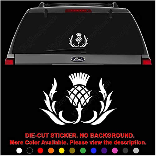 Thistle Flower Scotland Scottish Die Cut Vinyl Decal Sticker for Car Truck Motorcycle Vehicle Window Bumper Wall Decor Laptop Helmet Size- [6 inch] / [15 cm] Wide || Color- Gloss White