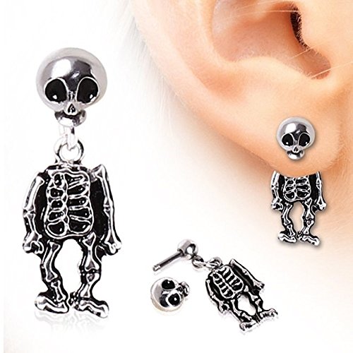Skeleton dangle earring 316l surgical steel