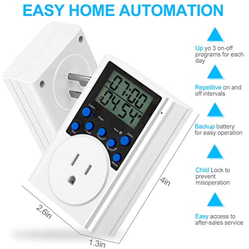 image for SJZX Timer Outlet, Multifunctional Infinite Cycle Programmable Plug-in