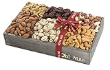 Nuts Gift Basket, Large Fresh Nuts Assortment Holiday Gift Box - Oh! Nuts (Wooden Medium Nut Gift)