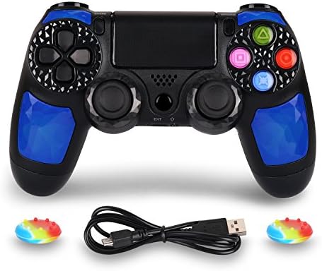 PS4 Controller Wireless Joysticks - Dual Shock 4 Game Remote,Bluetooth DS4 Gamepad,Support Playstation 4,Pro/Slim PS4,PC,PS TVs,Smart TV（Blue Diamond）