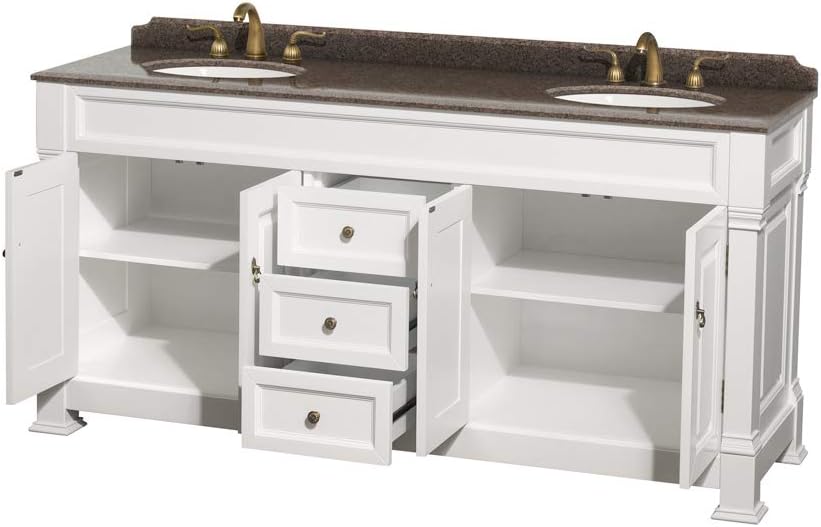 Wyndham Collection Andover 72 Double Bathroom Vanity In White