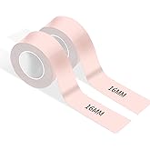 RUNSEW Label Maker Tape Compatible with MakeID Thermal Printers of Model M1 L1 Q1, Waterproof Anti-Oil Scratch-Resistant Continuous Stickers (2 Rolls, 16mm x 4m), Suitable for Home&Offic (Sakura Pink)